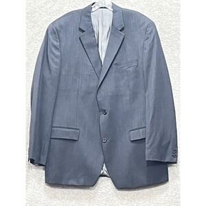 Michael Michael Kors Men Gray 100% Wool Plain 2 Buttons Fit Coat Blazer Size 46L
